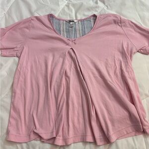 Winlar pink large maternity nursing Cotton Top for breastfeeding baby